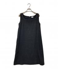FOXEY BOUTIQUE (フォクシー ブティック) ノースリーブスクエアネックワンピース ブラック サイズ:SIZE M (38)
