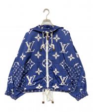 LOUIS VUITTON (ルイ ヴィトン) モノグラムバミューダナイロンブルゾン ブルー×ホワイト サイズ:SIZE 38
