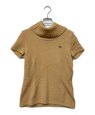 BURBERRY BLUE LABEL (バーバリー ブルー レーベル) ホース刺繍ウールブレンドハイネックニット ベージュ サイズ:SIZE M