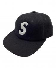 SUPREME (シュプリーム) Sロゴ6パネルキャップ ブラック