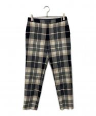 BLUE LABEL CRESTBRIDGE (ブルーレーベルクレストブリッジ) チェックウールパンツ ネイビー×ホワイト サイズ:38