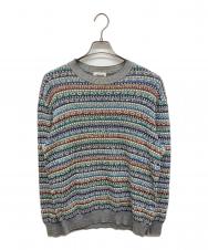 missoni sports (ミッソーニスポーツ) 総柄クルーネックニット ブルー サイズ:50