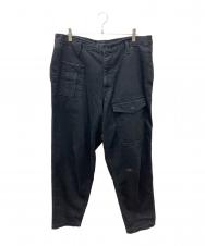 BLACK Scandal Yohji Yamamoto (ブラックスキャンダルヨウジヤマモト) 12オンスブラックデニムカーゴポケットイージーパンツ ブラック サイズ:3