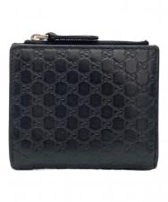 GUCCI (グッチ) マイクログッチシマ ウォレット 2つ折り財布 ブラック