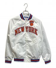 MITCHELL & NESS (ミッチェルアンドネス) NEW YORK KNICKS スタジャン ホワイト サイズ:S