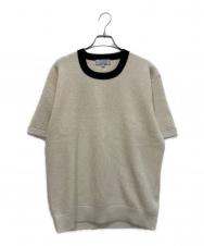 RAffa MOLINA (ラファモリーナ) 別注パイピング クルーネック ハーフスリーブニット アイボリー サイズ:M