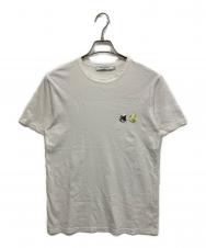maison kitsune (メゾンキツネ) DOUBLE MONOCHROME FOX HEAD PATCH CLASSIC TEE-SHIRT ホワイト サイズ:XS