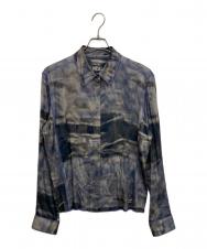 DIESEL (ディーゼル) C-Mae-Cmf Camouflage-Print Shirt 総柄シャツ グレー×パープル サイズ:XL
