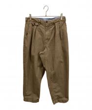 BEAMS (ビームス) 2 Pleats Tapered Twill ブラウン サイズ:M