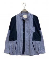 sacai (サカイ) 25SS Poplin x Taslan Nylon Shirt ブルー サイズ:1