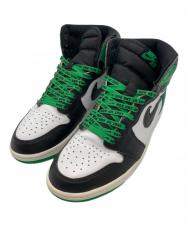 NIKE (ナイキ) AIR JORDAN 1 RETRO HIGH OG スニーカー ホワイト×グリーン サイズ:27