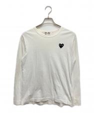 PLAY COMME des GARCONS (プレイコムデギャルソン) ハートワッペン長袖カットソー ホワイト サイズ:M