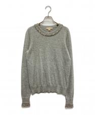 MICHAEL KORS (マイケルコース) カシミヤビジューニット グレー サイズ:S