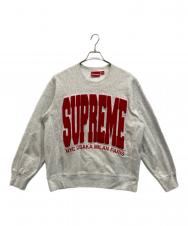 SUPREME (シュプリーム) NYC OSAKA MILAN PARISスウェット グレー サイズ:S