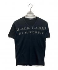 BURBERRY BLACK LABEL (バーバリーブラックレーベル) VネックTシャツ ブラック サイズ:2