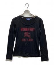 BURBERRY BLUE LABEL (バーバリー ブルー レーベル) ロゴプリントニット ブラック サイズ:38
