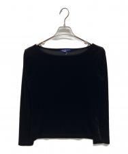 BURBERRY BLUE LABEL (バーバリー ブルー レーベル) ベロアカットソー ブラック サイズ:M