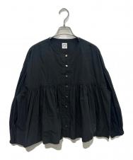 ORCIVAL (オーシバル) Cotton Poplin Gathered Long Sleeve Outer Shirt ブラック サイズ:Free