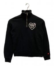 HUMAN MADE (ヒューマンメイド) military half zip sweatshirt ブラック サイズ:S