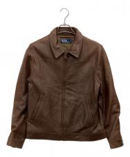 POLO RALPH LAUREN (ポロ・ラルフローレン) ラムレザージャケット ブラウン サイズ:L