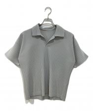 HOMME PLISSE ISSEY MIYAKE (オム プリッセ イッセイ ミヤケ) プリーツポロシャツ グレー サイズ:2