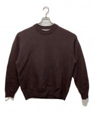 UNIVERSAL PRODUCTS. (ユニバーサルプロダクツ) FELTED MERINO WOOL CREW NECK KNIT ブラウン サイズ:3