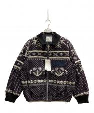 sacai (サカイ) Cowichan Knit Blouson パープル サイズ:2