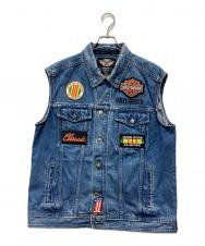 HARLEY-DAVIDSON (ハーレーダビッドソン) ノースリーブデニムジャケット スカイブルー サイズ:L
