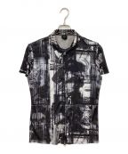 Jean Paul Gaultier hommeジャンポールゴルチェオム）の古着「転写プリントフルジップシャツ」｜ブラック×グレー