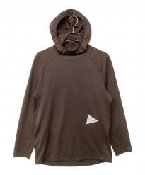 and wander (アンドワンダー) dry jersey LS hoodie ブラウン サイズ:XL