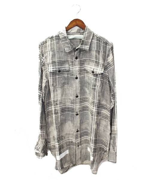 中古 古着通販 Offwhite オフホワイト チェックリネンシャツ グレー サイズ S 未使用品 ブランド 古着通販 トレファク公式 Trefac Fashion