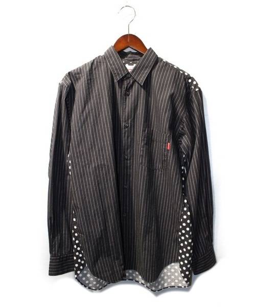 SUPREME×COMME des GARCONS SHIRT (シュプリーム×コムデギャルソンシャツ) ストライプドットシャツ ブラック サイズ:S