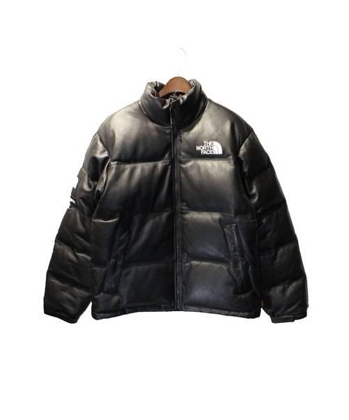 supreme the north face leather nuptse jacket black
