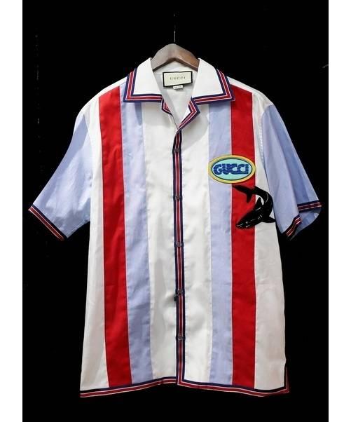 GUCCI (グッチ) 18AW シャークボーリングシャツ ホワイト サイズ:46 未使用品