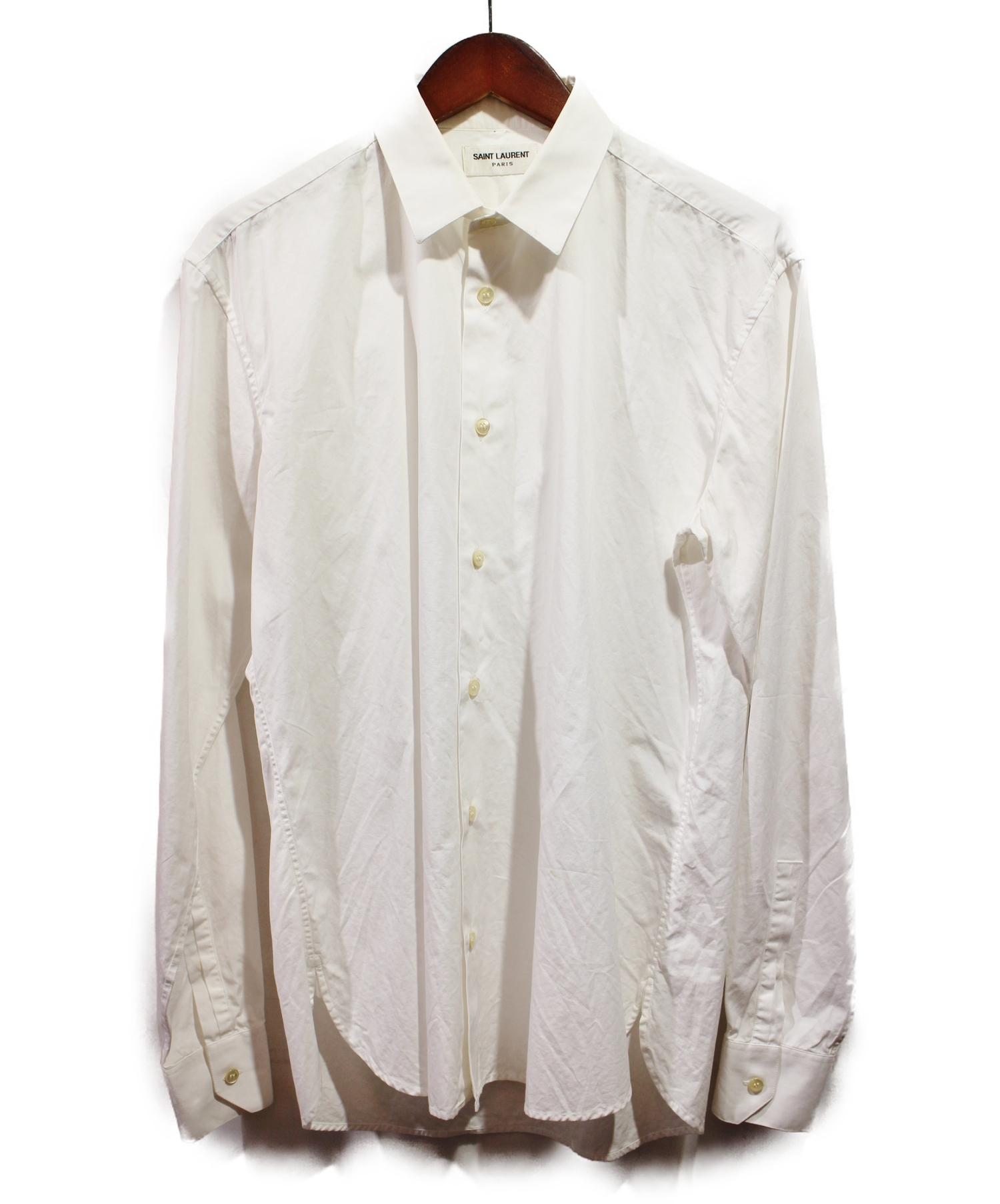 【中古・古着通販】SAINT LAURENT PARIS (サンローラン パリ) ドレスシャツ ホワイト サイズ:38｜ブランド・古着通販