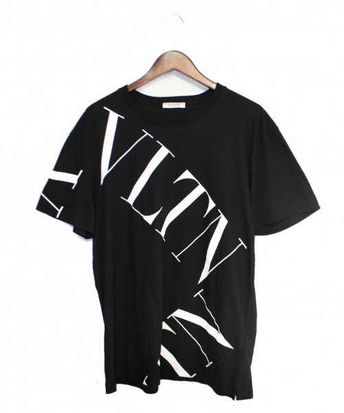 VALENTINO（ヴァレンティノ）VALENTINO (ヴァレンティノ) マクロVLTNグリッドTシャツ ブラック サイズ:Mの古着・服飾アイテム