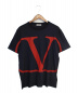 VALENTINO（バレンチノ）の古着「VロゴTシャツ」｜ネイビー