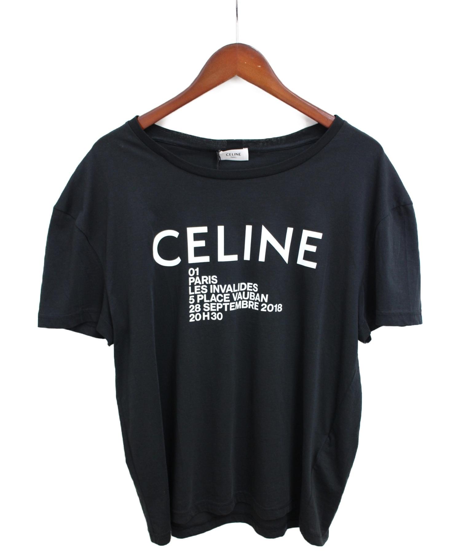 【大特価】セリーヌ CELINE Tシャツ 黒 トップス Tシャツ/カットソー(半袖/袖なし) geology.hcmus.edu.vn