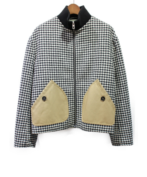 LOEWE（ロエベ）LOEWE (ロエベ) ウールジャケット ホワイト×ブラック サイズ:44の古着・服飾アイテム