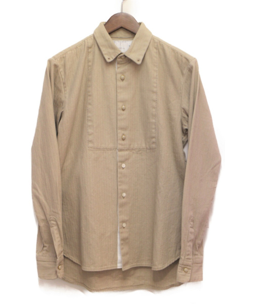 sacai（サカイ）sacai (サカイ) ヘリンボーンシャツ ベージュ サイズ:1の古着・服飾アイテム