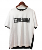 FENDIフェンディ）の古着「バイカラーロゴTシャツ」｜ホワイト×ブラック