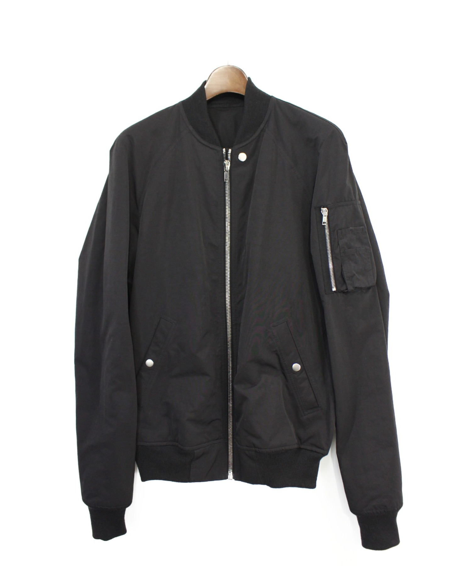 RICK OWENS (リックオウエンス) MA-1ジャケット ブラック サイズ:48