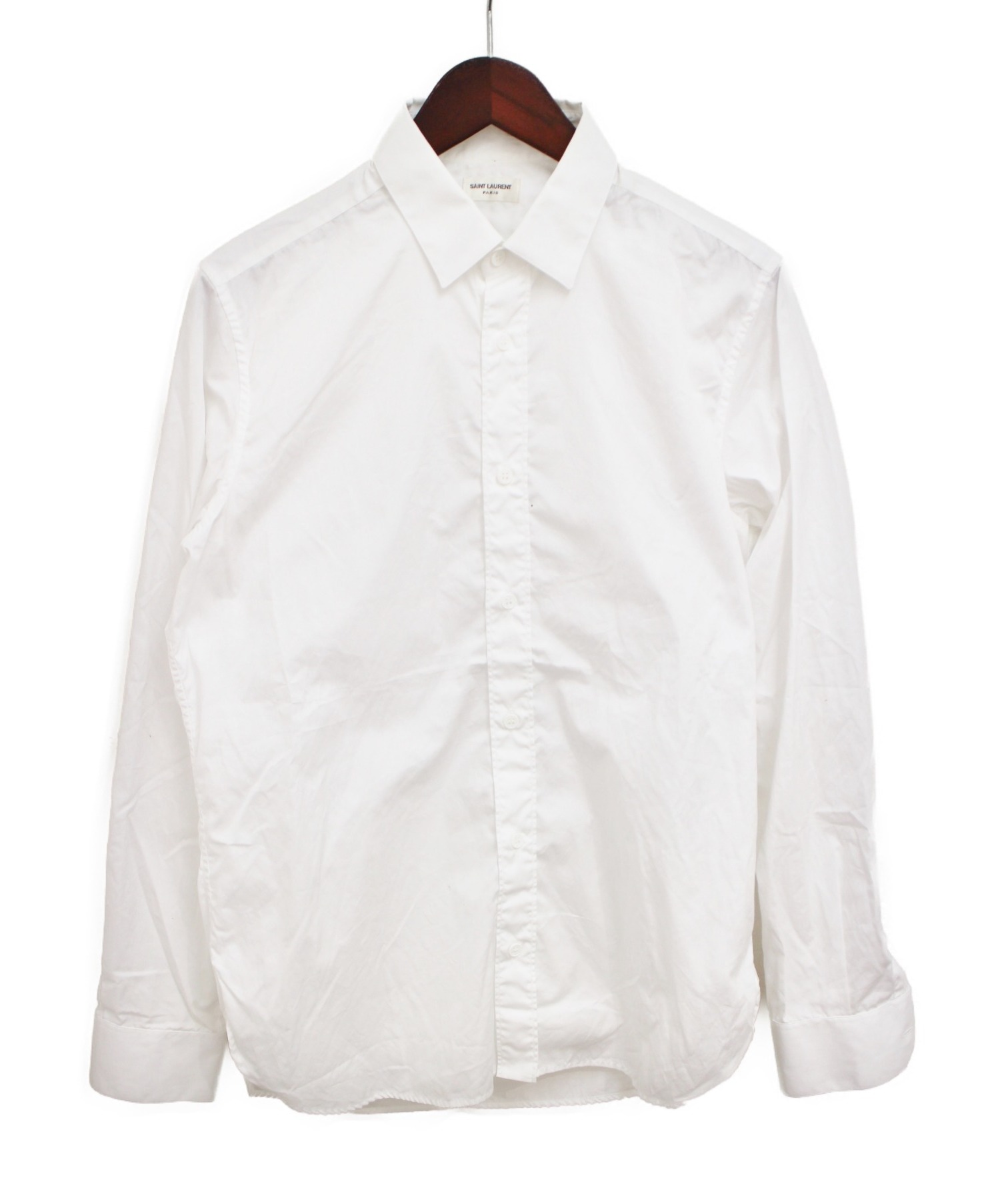 【中古・古着通販】Saint Laurent Paris (サンローランパリ) レギュラーカラーシャツ ホワイト サイズ:38｜ブランド・古着
