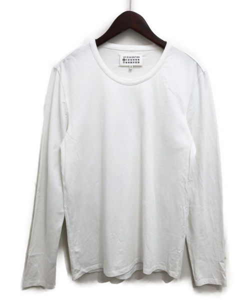 Maison Margiela（メゾンマルジェラ）Maison Margiela (メゾンマルジェラ) エルボー刺繍長袖Tシャツ ホワイト サイズ:44の古着・服飾アイテム