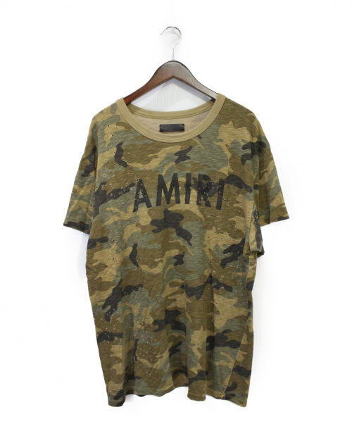 AMIRI（アミリ）AMIRI (アミリ) ショットガンロゴTシャツ カーキ サイズ:Ｍの古着・服飾アイテム