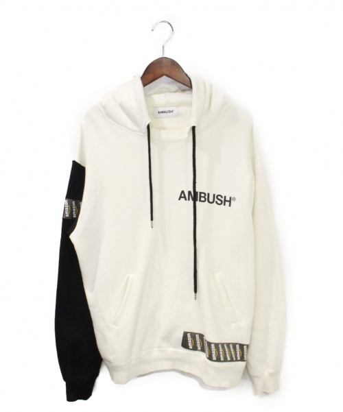 AMBUSH（アンブッシュ）AMBUSH (アンブッシュ) プルオーバーパーカー ホワイト×ブラック サイズ:2の古着・服飾アイテム