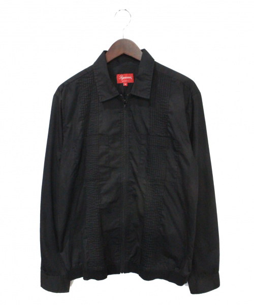 SUPREME（シュプリーム）Supreme (シュプリーム) Tintuck Zip Up Shirt ブラック サイズ:Mの古着・服飾アイテム