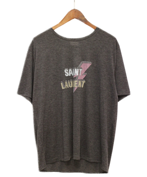 Saint Laurent Paris（サンローランパリ）Saint Laurent Paris (サンローランパリ) ロゴプリントTシャツ グレー サイズ:L 未使用品の古着・服飾アイテム