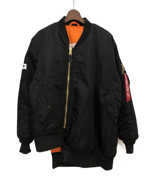 CDG（シーディージー）CDG × Alpha (シーディージー×アルファ) リバーシブルMA-1ジャケット ブラック サイズ:XLの古着・服飾アイテム