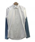 NEIL BARRETT（）の古着「シャンブレー切替ボタンダウンシャツ」｜ホワイト×ブルー